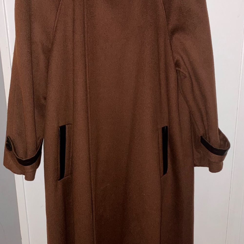Vintage Jonathan Michael Long Brown Wool Coat